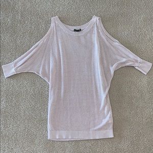 Pale Pink Cold shoulder knit top